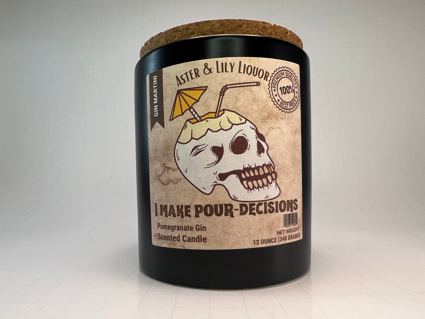 Gin Martini Skeleton Candle