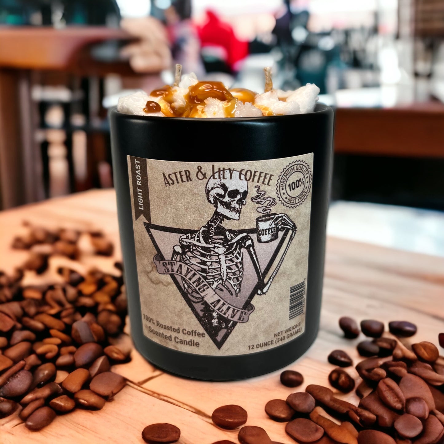 Coffee Skeleton Candle