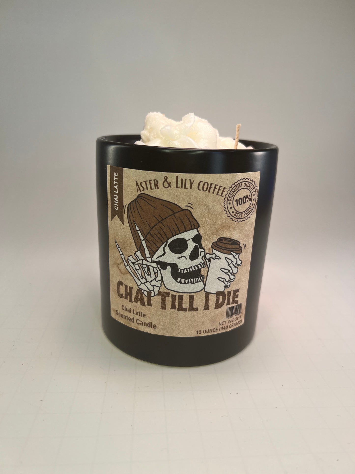 Chai Till I Die Skeleton Candle