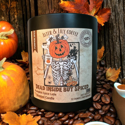 Pumpkin Spice Latte Skeleton/Halloween Candle