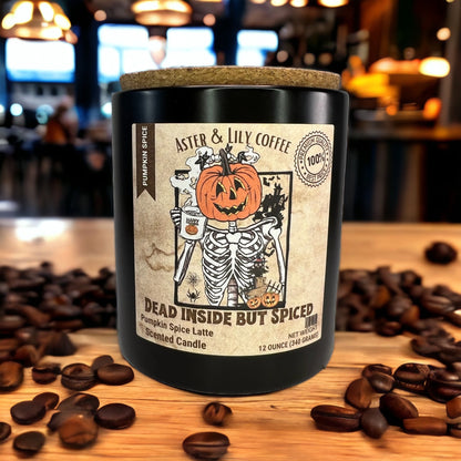 Pumpkin Spice Latte Skeleton/Halloween Candle