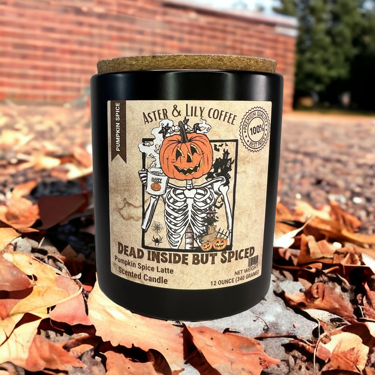 Pumpkin Spice Latte Skeleton/Halloween Candle